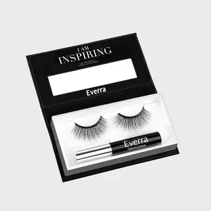 Everra Magnetic Eyelashes and Magnetic Liner Set - High Quality Eyelashes  Reusable Magnetic self adhesive Volumized Natural black  lashes viral  lashes 13mm lashes