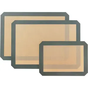 Silicone Baking Mat, 3 Counts Large Baking Mat Set, Reusable & Nonstick Kitchen Bakeware Mats for Cookies, Macarons, Bread and Pastry