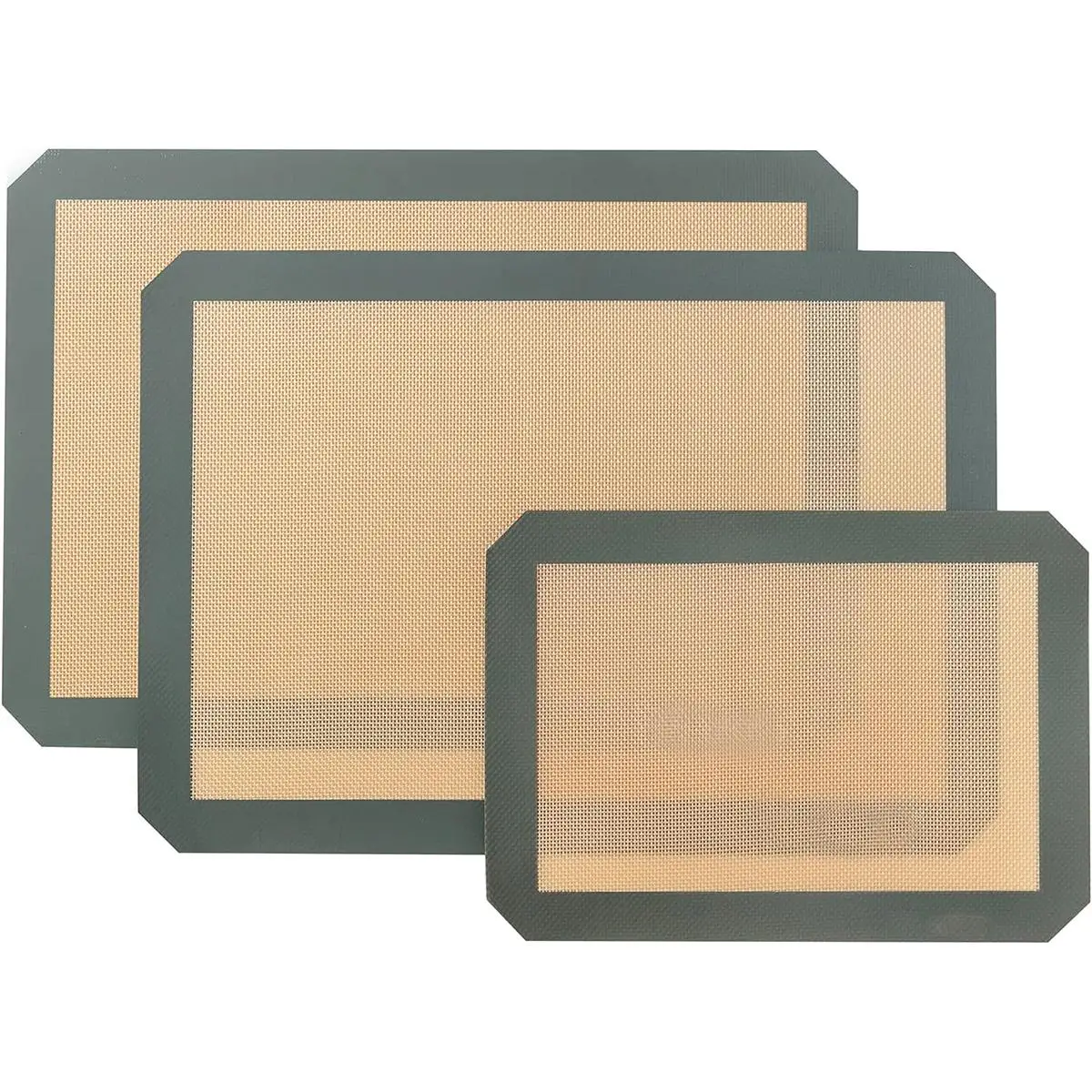 Silicone Baking Mat, 3 Counts Large Baking Mat Set, Reusable & Nonstick Bakeware Mats for Cookies, Macarons, Bread and Pastry