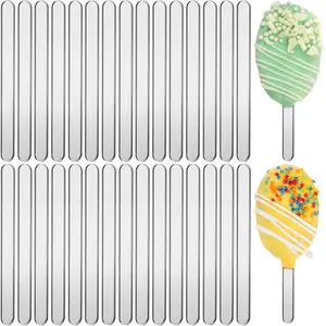 30 Pieces Reusable Acrylic Mirror Ice Pop Sticks Cakesicle Mold for Cake Pop Ice Cream, Suitable for Home Cake Candy Gifts Party Craft