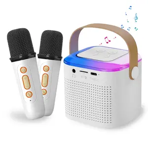 Karaoke Machine for Kids Adults, Mini Karaoke Machine with Wireless Microphone, Portable Bluetooth Speaker with Voice Changing Effects & LED Lights, Best Gifts Toys for Girls and Boys