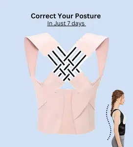 Posture Corrector - Unisex Back Brace - Fully Adjustable Corrector for Mid and Upper Spine Support - Relieves Neck, Shoulder, Collarbone and Back Pain Velcro Design Body-Cinching Waist Shaper