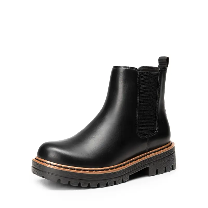 Dream Pairs Women's Classic Slip-On Chelsea Boots, Vegan Leather Ankle Booties with Lightweight Lug Sole