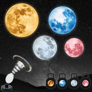 Moon Planet Projector Night Light - 360° Rotatable USB Rechargeable Projector Lamp with 4 Realistic Moon Image Filters, Perfect for Bedroom and Room Decoration, Amazing Wall and Ceiling Projection, Ideal Gift for Astronomy Lovers night  light