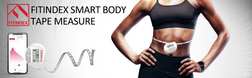 FITINDEX Smart Tape Measure with Bluetooth Free App for Fitness Portable Tool, Gym Automatic Retractable Tape, 60in /150cm, Metric Tape Measure