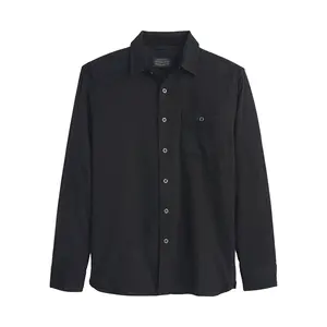 Pendleton Men's Fremont Corduroy Flannel Cotton Shirt - Fitted Long Sleeves, Charcoal Heather, Medium Length, Plain Design, Casual Minimalist Autumn Menswear, Button Pocket, Casual Everyday Wear