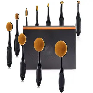 10PCS Oval Makeup Brush Set – Professional Toothbrush-Style Cosmetic Brushes with Box, Perfect Gift for Women & Girls Multicolor