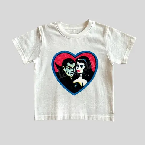 Retro Vampires Graphic Baby Tee, Vintage 2000s Dracula Tshirt, Y2k Horror Tee