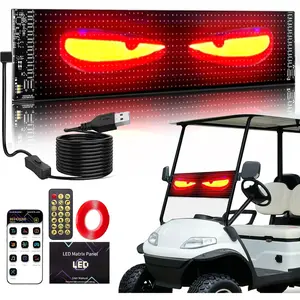 Golf Cart Devil Eyes Light Sign, 23x5in Programmable Flexible Screen for Windshield with App Control, DIY  Soft Screen LED Lights for Golf   Festivals Decor