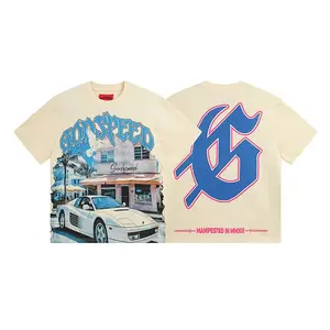"Godspeed 2026 New Trendy Brand Men & Women Basic Couples T-Shirt, Oversized Loose Fit, Washed Vintage Style, Casual Short Sleeve, Large Size for Teenagers"