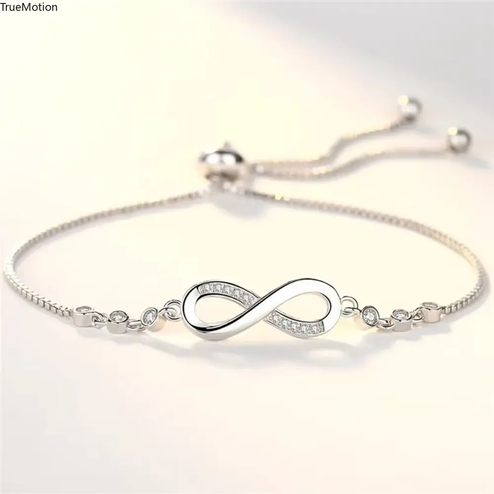 Dainty Infinity Charm Bracelet in 925 Sterling Silver, Exquisite Women's Adjustable Jewelry, Ideal Wedding Gift, Exquisite Bracelet, Jewelry Bracelet Design