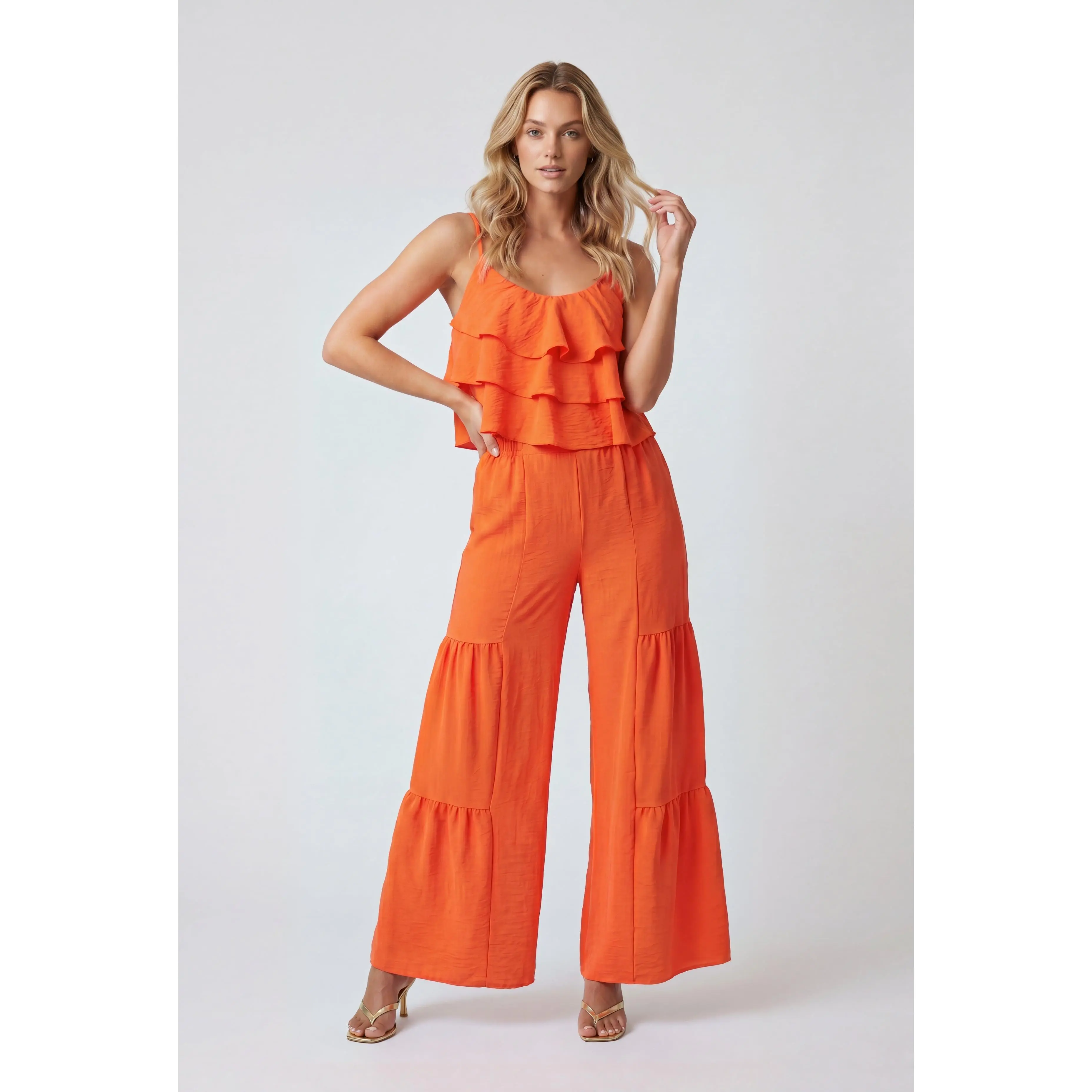 Tiered Palazzo Pants
