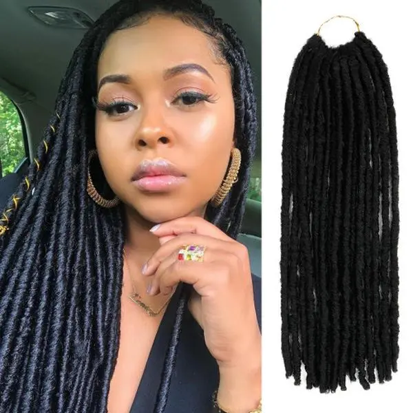 Unisex 18-in 1B Authentic U-Loc Faux Locs Braiding Hair Extensions, Synthetic Crochet Bug-Resistant Dreadlock Style Accessory for Adults