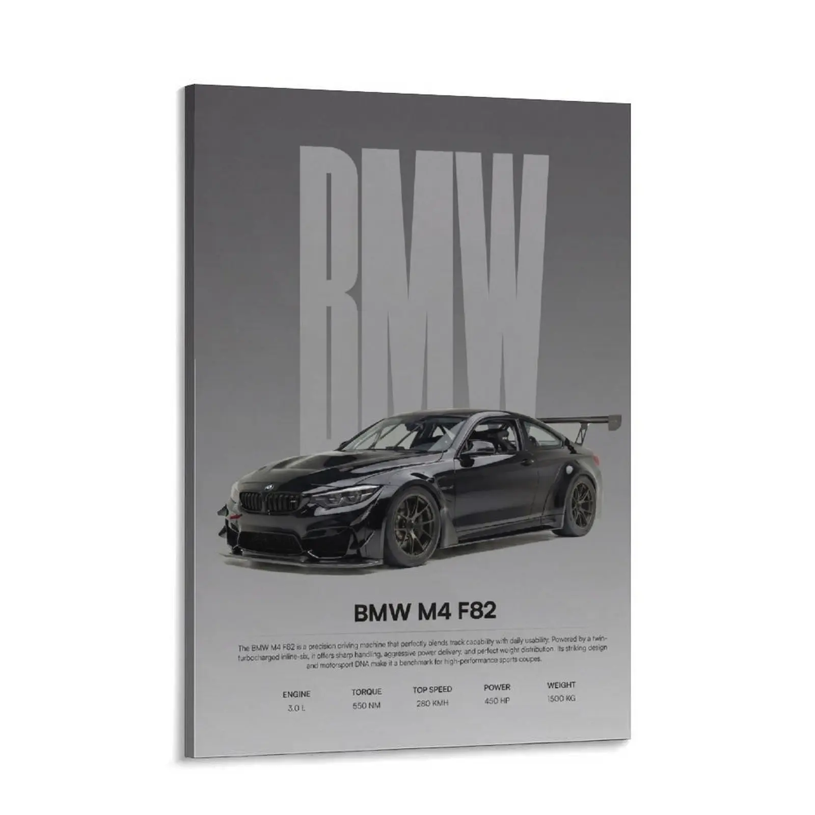 BMW M4 F82 Canvas Print - German Performance Vehicle Wall Art, Luxury Automotive Poster, Home Decor, Man Cave Garage Decoration, Enthusiast Gift, Home Inspo, Man Cave Decor