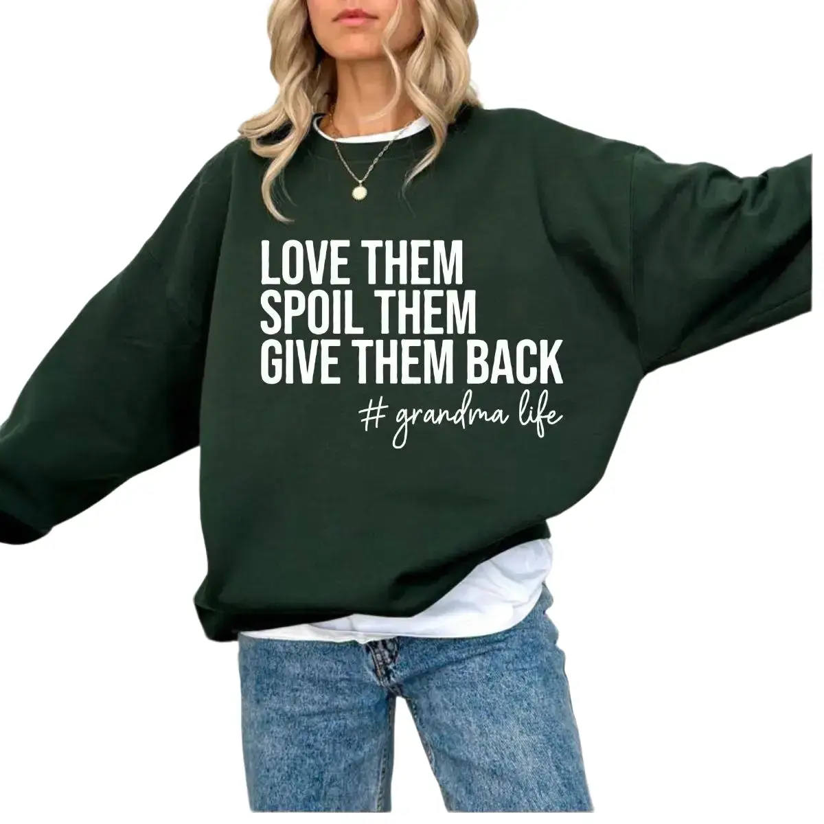 Grandma Sweatshirt, Love Them Spoil Them Give Them Back, Grandmother Shirt, Gift for Grandma, Funny Grandma Shirt, Grandma Life, Grammy Gift -DarkFlex