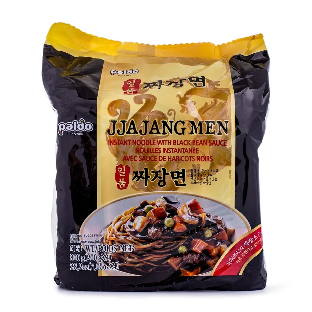 Paldo Jjajangmen Instant Noodle with Black Bean Sauce Family Pack 4pk Korean Flavor Food Pansit