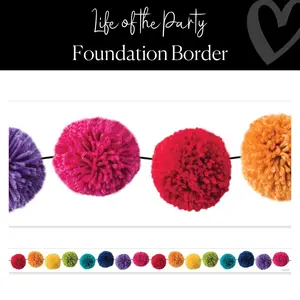 Life Of The Party Rainbow Poms Bulletin Board Border