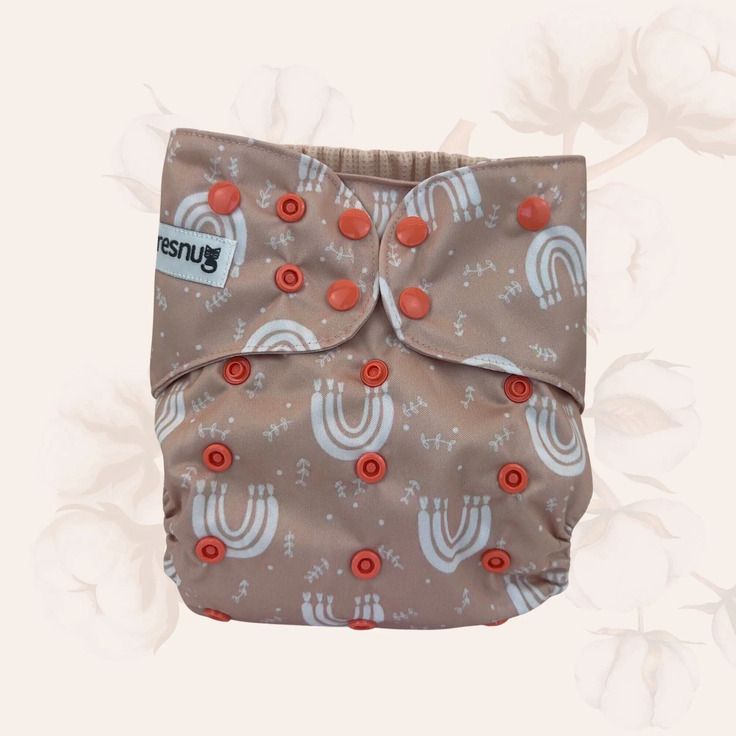 Resnug 1-Size Pocket Cloth Diaper - Over the Rise Design, Organic Waffle Cotton Lining for Babies