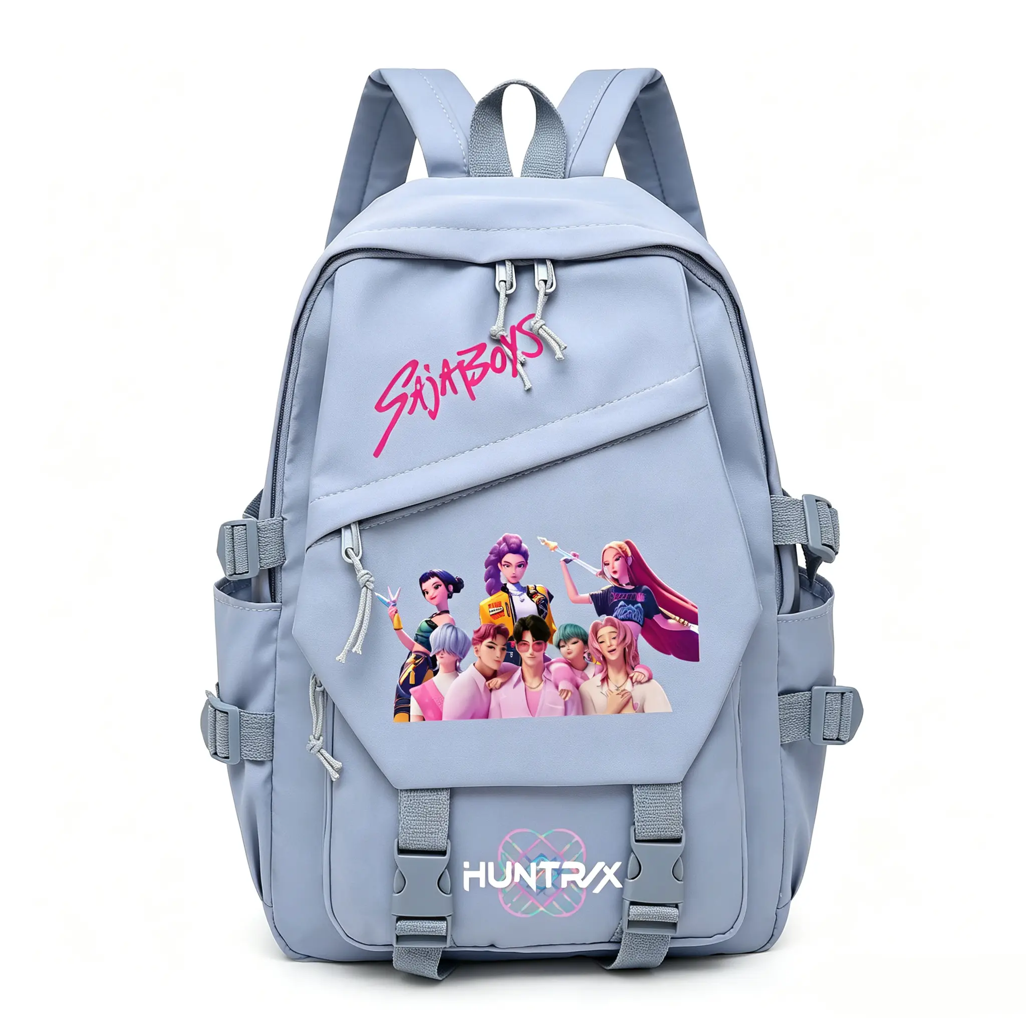 Simple blue Kpop Girl backpack – a must-have for back to school. This spacious travel backpack is perfect for school, outdoor activities, and travel.