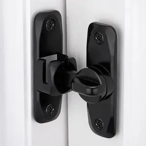3 Packs Black 90/180 Degree Barn Door Lock - Zinc Alloy Right Angle Door Lock Latch, Flip Gate Latches Hardware,for Cabinets,Barn Door,Bathroom,Garden Doors,Sliding Door Latch Gate Latches