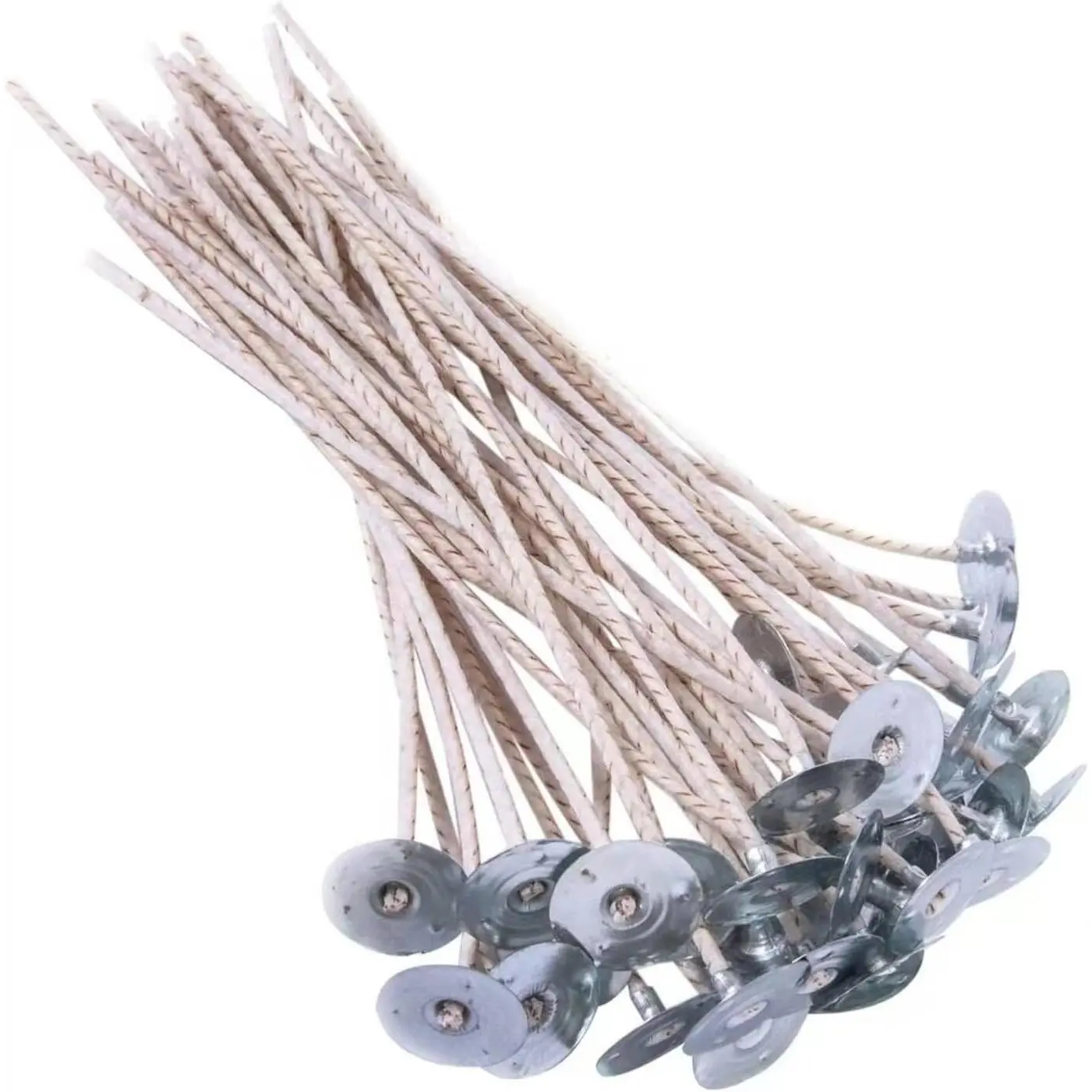 100 count ECO 10 Wicks for Soy Candles, 6 inch Pre-Waxed Candle Wick for Candle Making,Thick Candle Wick with Base