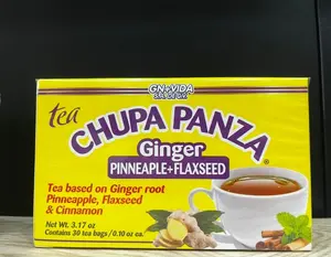 CHUPA PANZA - Tea GN + Vida | 30 Bags | Ginger, Pineapple, Flaxseed, Cinnamon | Te Herbal Chupa Panza | 30 Bolsitas - Jengibre, Pina Linaza y Canela