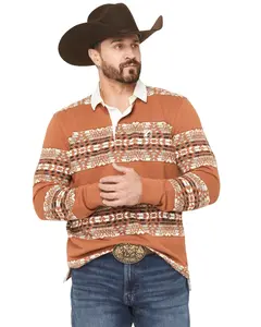 Rank 45 Men's 45&Reg; Southwestern Striped Rugby Polo Shirt - Rmfa25k8-Cgnc