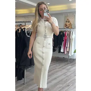 Jessica Bara Zhera Short Sleeve Ruffle Belted Maxi Dress