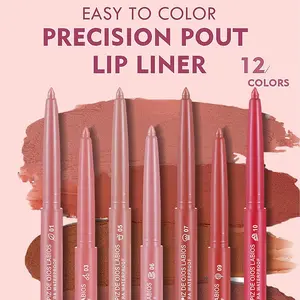 12 Colors Lip Liner Lipstick Set,Nude Matte Lipstick Lip Liner Set,Long-Lasting Lip Pencil Waterproof & Non-Stick Cup,Highly Pigmented Natural Lip Makeup,Smooth Texture High Pigmented Natural Lip Pen Makeup Gift,Halloween Makeup,Cosmetic Lipliner