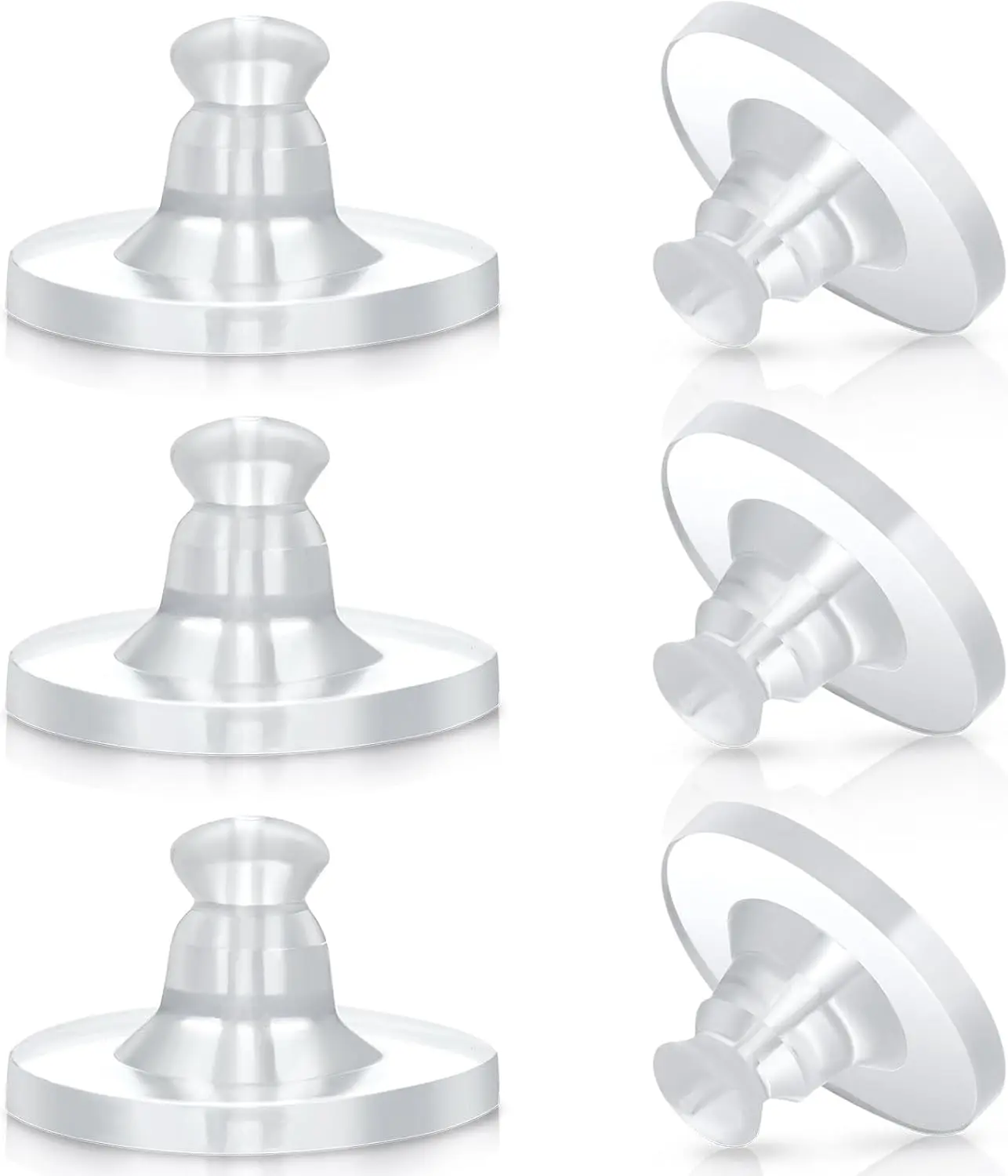 Earring Backs Rubber,100 PCS Soft Clear Earring Backs for Studs,  Earrings Backs Replacement Safety  Stoppers