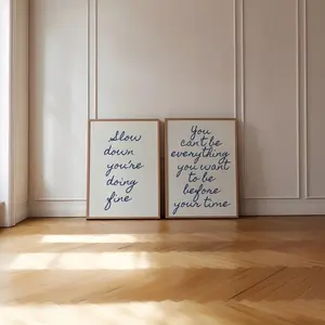 Billy Joel Lyric Poster, Set of 2 Prints, Slow Down Your Doing Fine Print, Uplifting Quote Art Print, Daily Reminder Art| Framless Poster