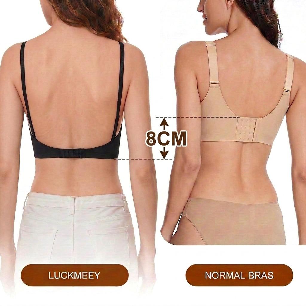 LUCKMEEY Low Back Backless Bras for Women Seamless Invisible Backless Bra Lightly Lined Demi Multiway Bra Multiway Straps Convertible Halter Bra Everyday#tiktokshopbacktoschool#sohochic