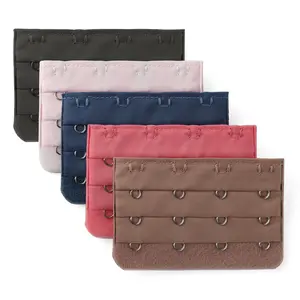 INSPIRE CHIC Ladies 3 x 4 Hooks Adjustable Bra Back Extenders Multicolor 5Pcs