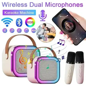 K12 Bluetooth Karaoke Machine Portable 5.3 PA Speaker System with 1-2 Wireless Microphones RGB Light Home Family Singing Children's Gifts Sing Along