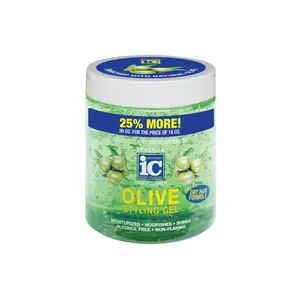 Fantasia IC Olive Styling Gel 20 oz Alcohol-Free Hair Gel Strong Hold Shine Volume for All Hair Types Olive-Enriched Formula - Lightweight, Haircare