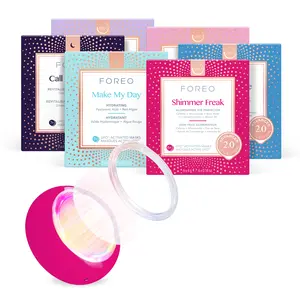 UFO 3 Bundle – 5-in-1 Facial Device + 6 UFO Masks Included (Daily Duo & Advanced UFO Masks) – LED Light Therapy, Warming, Cooling & T-Sonic Massage for At-Home Anti-Aging Skincare