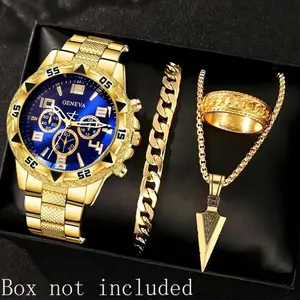 Men’s Round Quartz Watch Set Perfect Gift for Him Friends Family Ideal for Halloween Christmas & Other Holidays