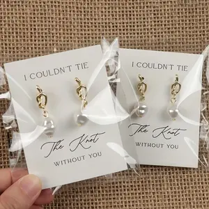 1pair Fashion Tie The Knot Earrings, Tie the Knot Bridesmaid Earrings, Cute Christmas Earrings, Perfect Tie The Knot Earrings For Girlfriends, Elegant Minimalist Earrings