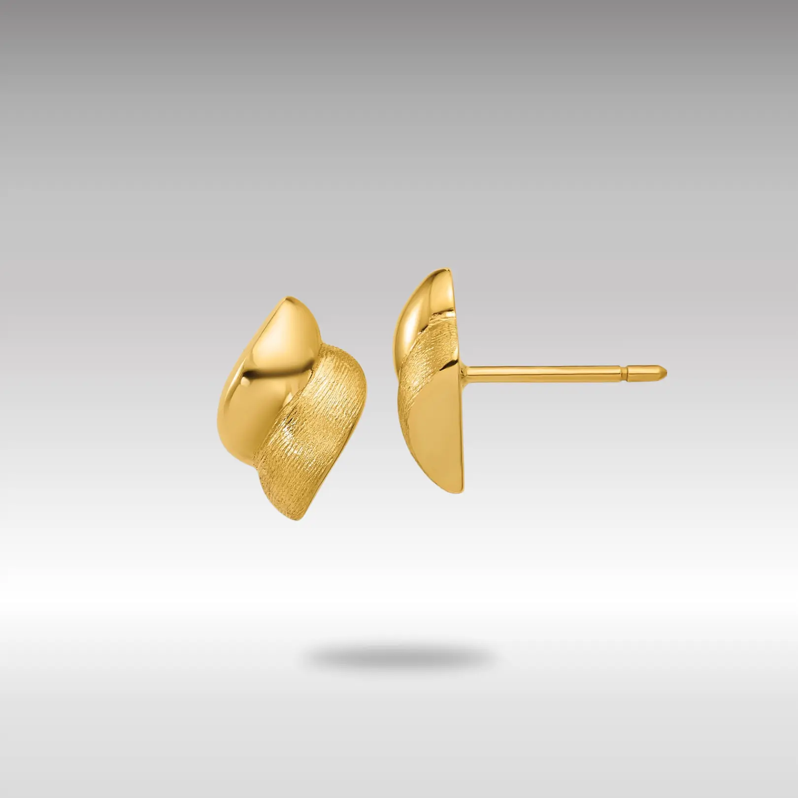14K Gold Leslie's Polished and Brushed Fancy Post Earrings - Model LE2938