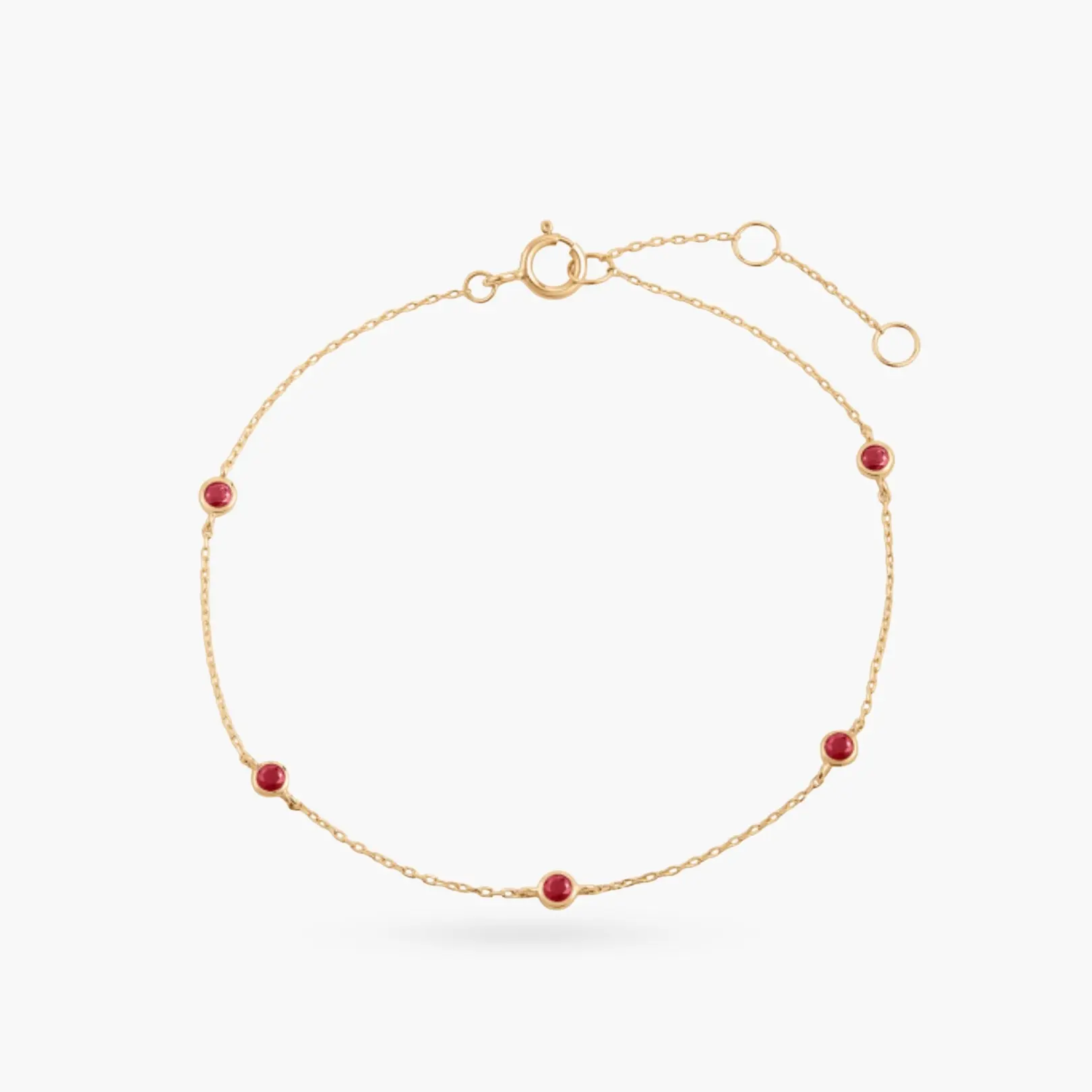 14k Ruby Stone Gold Bracelet