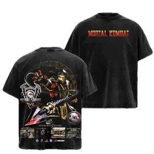 Mortal Kombat: Deadly Alliance Washed Shirt - Premium 100% Cotton Oversized Fit Unisex Classic Top, Pre-Washed American Made
