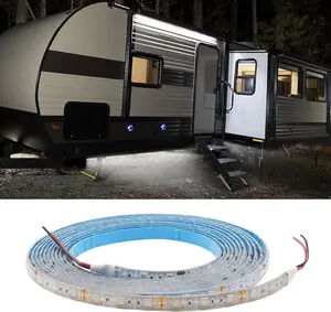 RV Underglow Led Light Kit, 12V 16.4FT RV Awning LED Light Strip, Waterproof Exterior Underbody Lighting for Camper Motorhome Travel Trailer Concession Stands Food Trucks, White