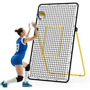 Adjustable Volleyball Rebounder Net 7x4 ft, Multi-Angle Bounce Back Trainer, Collapsible, Portable, Easy Setup, Heavy-Duty Training Equipment for Bumping, Spiking & Setting