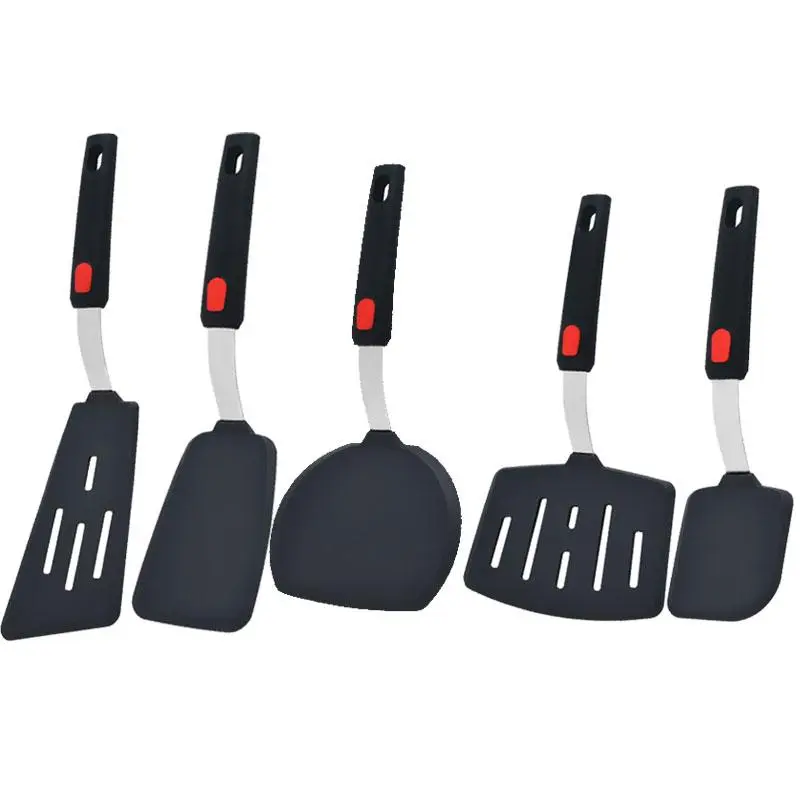 Silicone Spatula Turner Set, Heat Resistant Cooking Spatulas for Nonstick Cookware, Large Flexible Kitchen Utensils Gadgets Cooking Accessories BPA Free Rubber Spatula Set for Egg, Pancake, Fish, Burger Kitchen Tool
