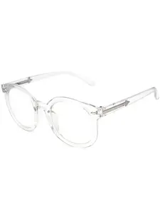 1PC Fashion Retro Round Transparent PC Frame Glasses, Metal Temple Arrow, Casual Reading, Photography Accessory, All Seasons