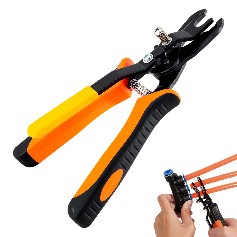 One-Hand Operation Compact Automotive Pliers, PVC Grip & Carbon Steel Body, Push-to-Connect Air Hose Connector Remover, Small Space Friendly Disconnect Repair Tool, Father’s Day Gift for Auto & 3D Printers