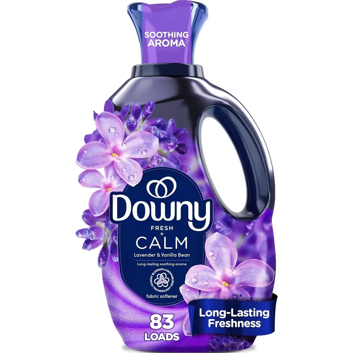 Downy Ultra Soft Fabric Softener Liquid, Calm, Lavender and Vanilla Bean, 56 fl oz, 83 Loads
