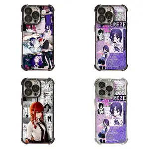 C-Chainsaw Man Phone Case Reze & Makima Manga Collage Protective Cover for iPhone 17Promax 16 15 14 13 12 11 and for Samsung S21-S26 Gift for Fans