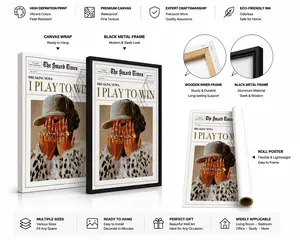 I PLAY TO WIN Canvas Wall Art | Luxury Motivation Poster for Bedroom & Office