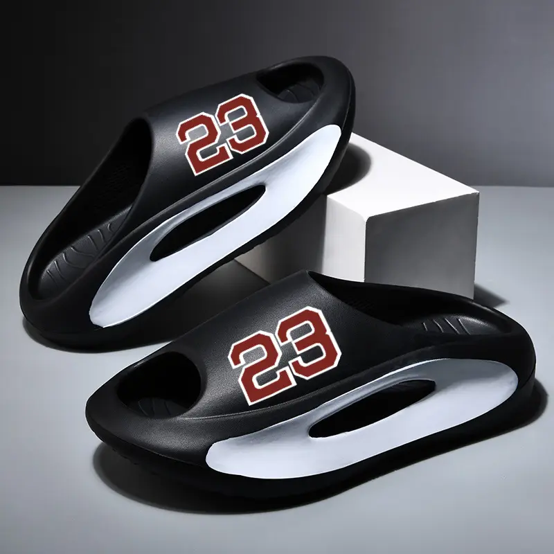 Men's Chunky Minimalist Slides, Platform EVA Athletic Footwear with a Cushioned Non-Slip Sole for Beach and Pool Wear, Shoe, Walking Shoes, Slipper Shoes